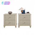 thumbnail image 1 of Tcbosik 2 Pack Side Tables with Storage, Night Stand with 2 Drawers, Modern End Table for Living Room, Easy Assembly, Beige, 1 of 9