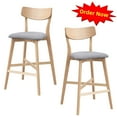 thumbnail image 1 of Tcbosik 2 Pack Upholstered Bar Chairs, Modern Dining Chair, Counter Height Barstool with Wooden Frame for Kitchen, Living Room, Space Saving, Oak, 1 of 7