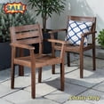 thumbnail image 1 of Tcbosik 2 Pack Wood Outdoor Dining Chairs, Patio Armchair for Deck, Yard, Porch, Easy Assembly, Dark Brown, 1 of 8