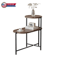 thumbnail image 1 of Tcbosik Tray Sofa Side Table, 2-Tier Wood End Table with Open Shelf for Home Office Living Room Bedroom, Walnut Brown, 1 of 11
