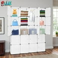 thumbnail image 1 of Tcbosik 20-Cube Modular Closet Organizer with Hanging Rod, Stackable Plastic Cube Storage Shelves, DIY Wardrobe Cabinet for Bedroom, Entryway & Playroom (Semi-Transparent White), 1 of 5