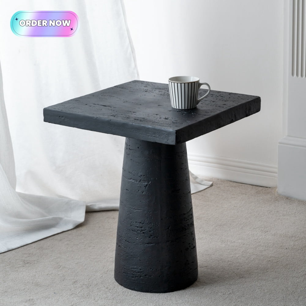 Tcbosik 20 inch Square Side Table, Modern End Table with Pedestal Base ...