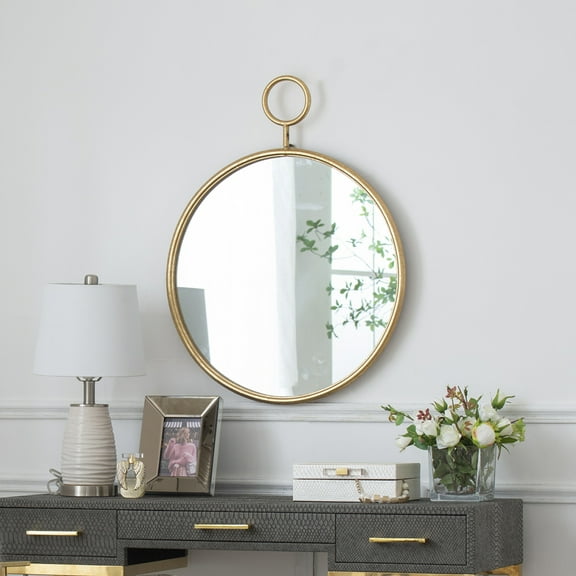 Tcbosik 22 Inch Round Mirror, Gold Metal Frame Circle Mirror, Wall Mirror for Entryway, Bathroom, Vanity, Living Room, Circle Mirror