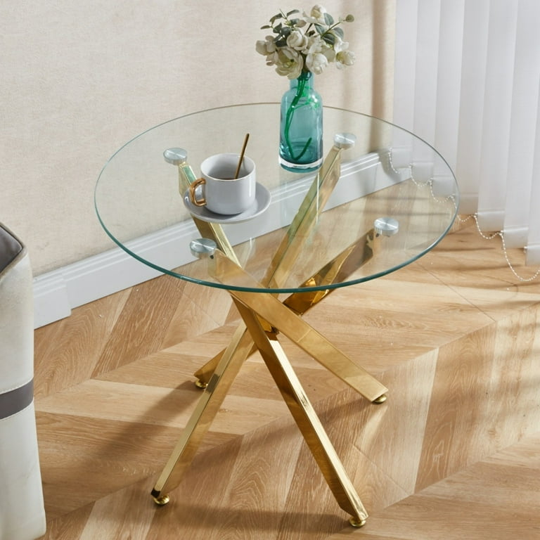 Dining Furniture Small Round Table With Glass Top Tcbosik Inch