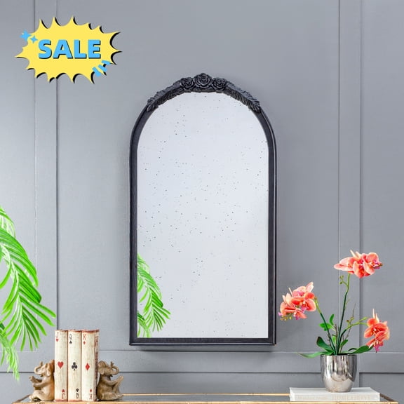 Tcbosik 23x42 inch Arch Mirror, Wall Mounted Vanity Mirror with Frame, Ideal for Living Room, Bedroom, Bathroom, Entryway, Black