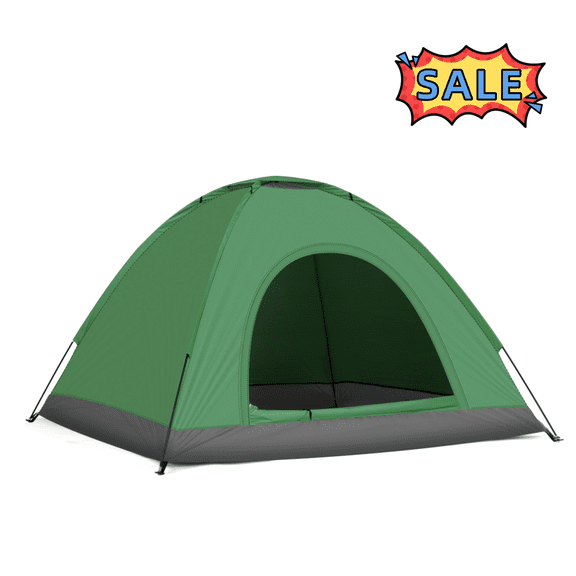 Tcbosik 3-4 Person Dome Tent with Carrying Bag for Camping, Lightweight Portable Backpacking Tent, Outdoor Waterproof Hiking Tent for Adults, Army Green