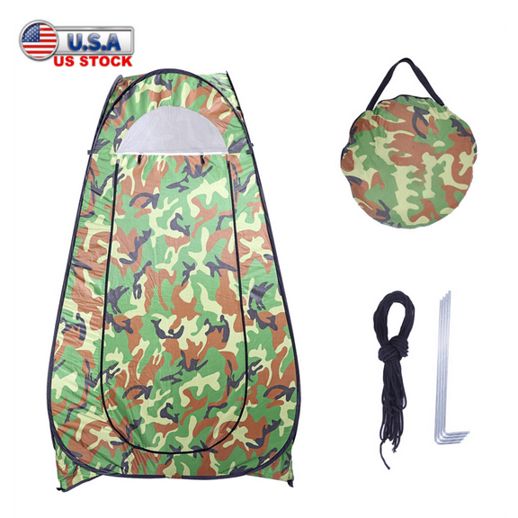 Tcbosik 3.9ft Privacy Shower Tent, Instant Portable Toilet Tent with Carry Bag for Camping, Beach, Hiking Picnic and Fishing, Camouflage