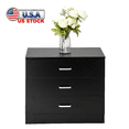 thumbnail image 1 of Tcbosik Night Stand, Bedside Table  with 3 Storage Drawers, Modern End Table for Living Room, Bedroom, Black, 1 of 10