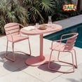 thumbnail image 1 of Tcbosik 3 Piece Bistro Set, 39.5" Oval Table and 2 Metal Chairs, Outdoor Furniture Set for Balcony, Poolside, Garden, Deck, Patio, Coral, 1 of 11