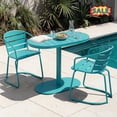 thumbnail image 1 of Tcbosik 3 Piece Outdoor Bistro Table Set, Metal Patio Table and 2 Chairs for Yard, Garden, Balcony, Easy Assembly, Teal, 1 of 11