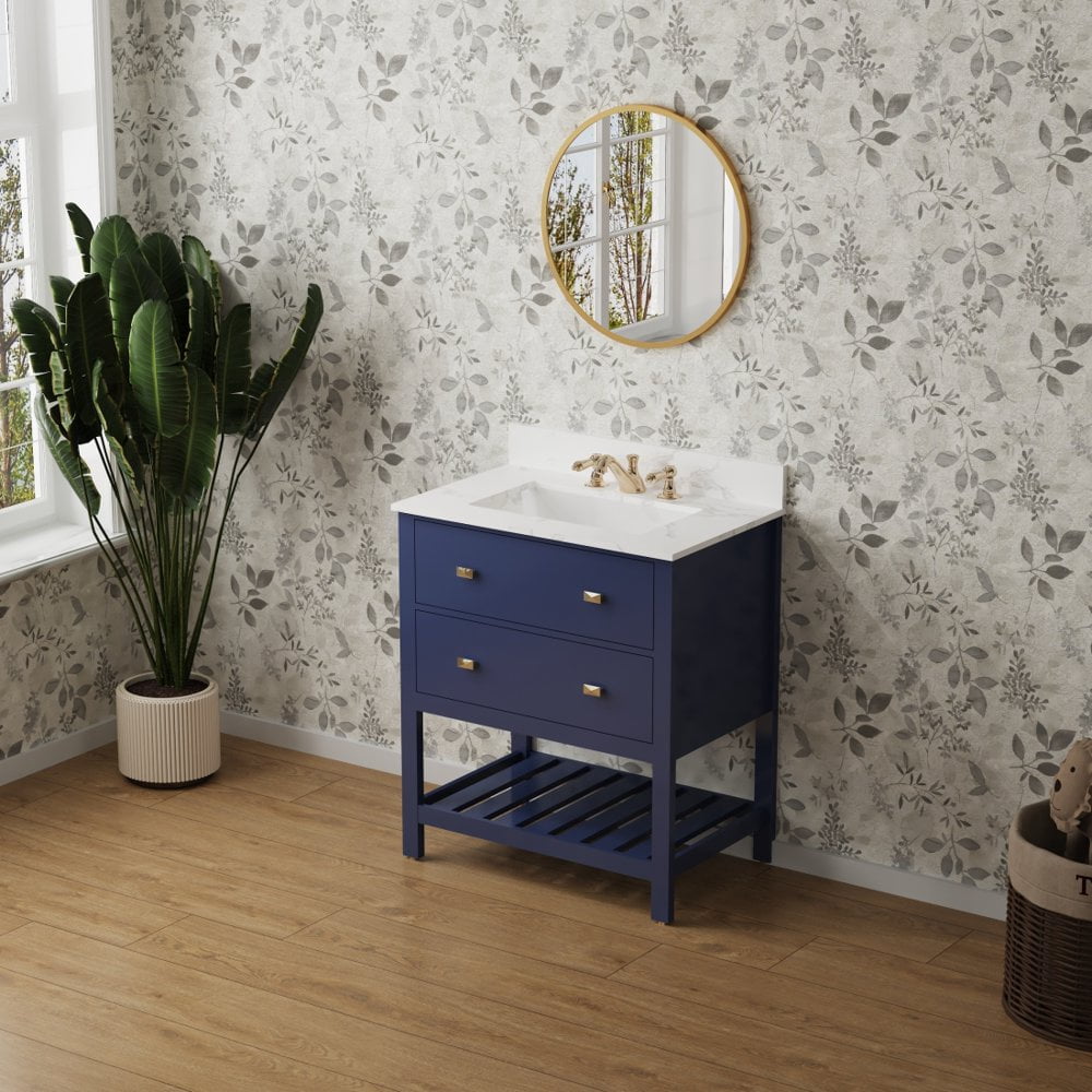 Tcbosik 30-inch Bathroom Vanity Combo, Modern Mid-Centenry Wooden ...