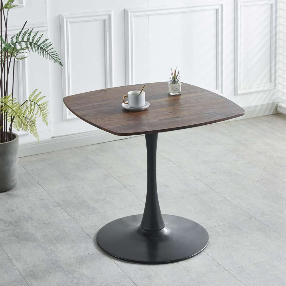 Tcbosik 31.4" Square Dining Table, Mid-Century Modern Kitchen Table, Writing Table with Metal ...
