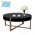 thumbnail image 1 of Tcbosik 31.5" Coffee Table with Metal Legs, Round Cocktail Table, Center Table for Living Room, Easy Assembly, Matt Black, 1 of 8