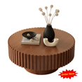 thumbnail image 1 of Tcbosik 31.5 inch Round Coffee Table, Rustic Tea Table, Center Table with Pedestal for Living Room, Natural Wood, 1 of 9