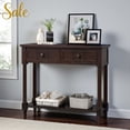 thumbnail image 1 of Tcbosik 35.43-Inch Entryway Console Table with 2 Drawers and Storage Shelf, Traditional Wood Accent Sofa Table for Front Hall, Hallway, Living Room, Espresso, 1 of 9