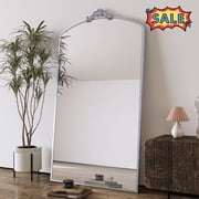 Tcbosik 36" x 66" Full Length Mirror, Standing Arched Mirror, Full Body Mirror with Metal Frame for Closet, Hallway, Entryway, Bedroom, Living Room, Antique Silver