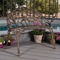 thumbnail image 1 of Tcbosik 38.5" Vintage Garden Bench, Decorative Rose Pattern Cast Aluminum Seat, Weather-Resistant Outdoor Bench for Patio/Lawn/Balcony/Porch, Bronze, 1 of 9