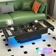 thumbnail image 1 of Tcbosik 39.3"-59" Extendable Coffee Table with Hidden Storage Space, Accent Table with Sliding Glass Top, Modern Center Table for Living Room, Space Saving, Black, 1 of 9
