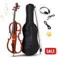 thumbnail image 1 of Tcbosik 4/4 Full Size Electric Cello, Includes Bag, Bow, Rosin, Earphone & Connecting Line for Beginners, Adults, Natural, 1 of 9