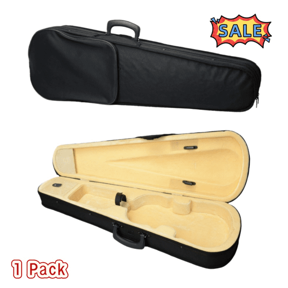 Tcbosik 4/4 Violin Case, Portable Travel Carrying Bag with Beige Lining, Beige Yellow & Black