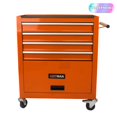 thumbnail image 1 of Tcbosik 4 Drawers Tool Cart on Wheels, Rolling Storage Cabinet with Handle, Tool Organizer Box for Garage, Warehouse, Workshop, Repair Shop, Orange, 1 of 10