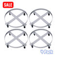 thumbnail image 1 of Tcbosik 4 Pack Drum Dollies with Swivel Caster Wheels for 55 Gallon Drums, Heavy Duty Barrel Dolly Cart with Steel Frame for Warehouse Drum Handling, Silver, 1 of 7