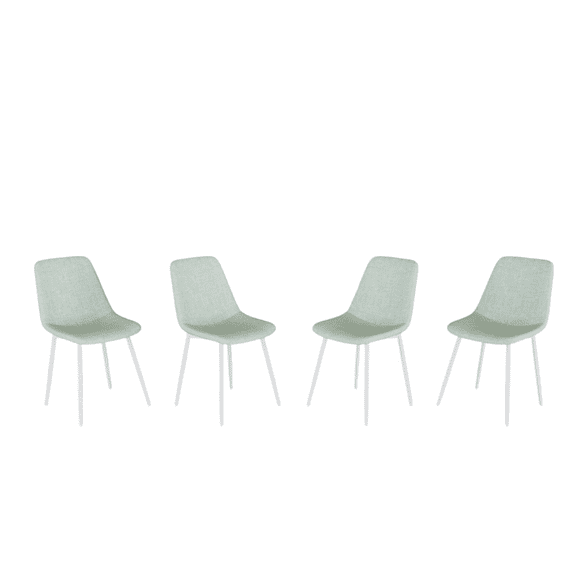 Tcbosik 4 Pack Upholstered Dining Chairs, Linen Fabric Lounge Chairs with Metal Legs, Kitchen Chairs for Home, Easy Assembly, Light Green