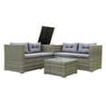 thumbnail image 1 of Tcbosik 4 Piece Patio Sectional Wicker Rattan Outdoor Furniture Sofa Set with Storage Box Gray, 1 of 10
