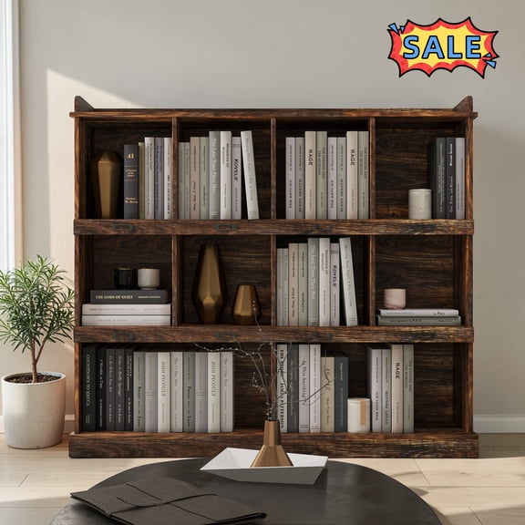 Tcbosik 4-Tier Bookshelf, Freestanding Bookcase with Display Shelves for Home Office, Library, Living Room, Espresso
