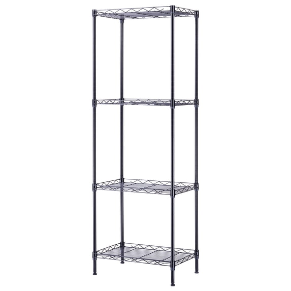 Tcbosik 4-Tier Metal Storage Rack Adjustable Wire Shelving Organizer Unit, Black