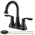 thumbnail image 1 of Tcbosik 4 inch Oil Rubbed Bronze Bathroom Sink Faucet with Pop-up Drain and Supply Hoses, Plastic Casting 2-Handle Faucet for Bathroom Sink Vanity RV, 1 of 9