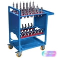 thumbnail image 1 of Tcbosik 40 Taper CNC Tool Holder Transfer Cart, 35 Capacity Heavy Duty Machine Tool Service Cart with Wheels, BT40 Multi-Function Tool Trolley for Warehouse, Workshop, Blue, 1 of 10