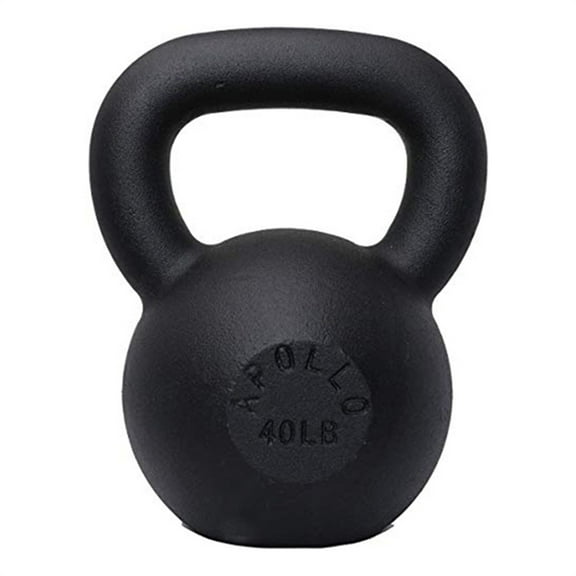 Tcbosik 40 lbs Cast Iron Kettlebell with Anti-Slip Handle for Exercises, Gym, Full Body Home Workout Equipment, Push up, Grip and Strength Training, Black