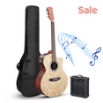 thumbnail image 1 of Tcbosik 41 inch Acoustic Guitar with 15W Amplifier, Beginner Guitar Set with Bag, Strap, Tuner, Strings, Pick and Wrench Tool, Natural, 1 of 6