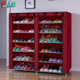 thumbnail image 1 of Tcbosik 42.13"W 6-Tier Covered Shoe Rack, Non-Woven Fabric 12-Lattice Shoe Storage Organizer with Alloy Tube Frame, Easy Install Shoe Shelf for Entryway & Bedroom (Wine Red), 1 of 7