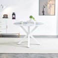 thumbnail image 1 of Tcbosik 42 inch Round Dining Table with Faux Marble Top for 4-6 Person, Modern Kitchen Table with Cross Legs for Living Room, White, 1 of 6