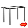 thumbnail image 1 of Tcbosik 43.3" Dining Table with Tempered Glass Top, Modern Kitchen Table with Stainless Steel Legs, Black, 1 of 8