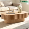 thumbnail image 1 of Tcbosik 43.7" Oval Coffee Table, Rustic Center Table with Pedestal for Living Room, Easy Assembly, Natural Ash, 1 of 9