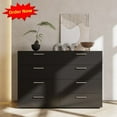 thumbnail image 1 of Tcbosik 47.2" Double Dresser with 8 Storage Drawers, Chest of Drawers for Bedroom, Living Room, Black, 1 of 9