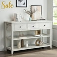 thumbnail image 1 of Tcbosik 47.2" Rustic Console Table in Antique White, Modern Entryway Table with Storage Drawers and Open Shelves, Accent Sofa Table for Living Room or Bedroom, 1 of 7