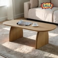 thumbnail image 1 of Tcbosik 47" Oval Coffee Table, Mid Century Modern Center Table for Living Room, Natural Wood, 1 of 7