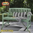 thumbnail image 1 of Tcbosik 48 Inch Wood Bench for Outdoor, 2-Seater Chair with Armrest and Backrest for Deck, Porch, Poolside, Yard, Balcony, Mint, 1 of 10