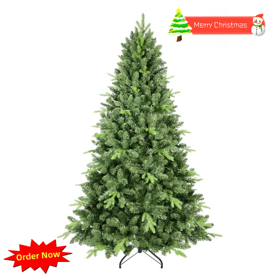 Tcbosik 4ft Artificial Christmas Tree, Unlit Hinged Xmas Tree with 636 Branch Tips for Home Office, Includes Metal Stand, Green