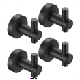 thumbnail image 1 of Tcbosik 4pcs Hanger Hooks, Wall Mounted Keys Towel Hooks for Entryway Bathroom Bedroom, Black, 1 of 5
