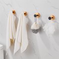 thumbnail image 1 of Tcbosik 4pcs Wall Mounted Aluminum Towel Hook, Keys Hook Towel Hanger for Entryway Bathroom Bedroom, Black & Gold, 1 of 5