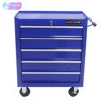 thumbnail image 1 of Tcbosik 5-Drawer Tool Cart on Wheels, Rolling Tool Chest, Heavy Duty Tool Storage Organizer with Lock for Garage, Warehouse, Workshop, Repair Shop, Blue, 1 of 8