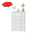 thumbnail image 1 of Tcbosik 5 Drawers Dresser for Bedroom, Tall Chest of Drawers, Modern Storage Cabinet for Living Room, Closet, Hallway, White, 1 of 8