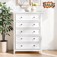 thumbnail image 1 of Tcbosik 5 Drawer Dresser for Bedroom, Modern Chest of Drawers for Living Room, Hallway, Entryway, White, 1 of 8