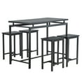 thumbnail image 1 of Tcbosik 5 Piece Dining Table Set, Dining Set For 4, Wooden Table And 4 Stools, Black, 1 of 9