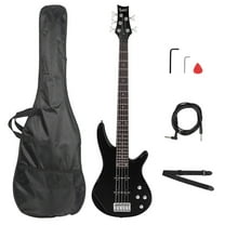 Tcbosik 5 String Electric Bass Guitar with Amplifier, Full Size Right Handed Bass with Bag, Strap and Spanner Tool, Black